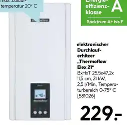 Hellweg Thermoflow elektronischer durchlauferhitzer elex21 21 kw Angebot