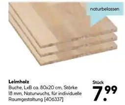 Hellweg Leimholz Buche naturbelassen Angebot