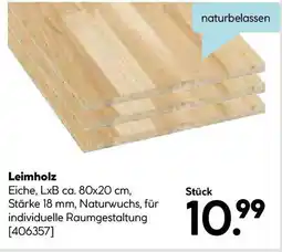 Hellweg Leimholz Eiche naturbelassen Angebot