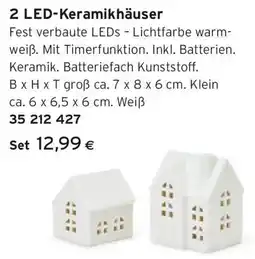 Tchibo Eduscho 2 LED-Keramikhäuser Angebot