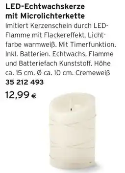 Tchibo Eduscho LED-Echtwachskerze mit Microlichterkette Angebot