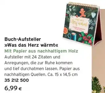 Buch-Aufsteller Was das Herz wärmt