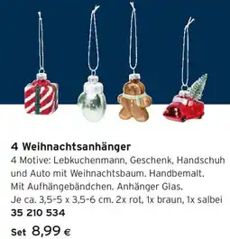Tchibo Eduscho 4 Weihnachtsanhänger Angebot