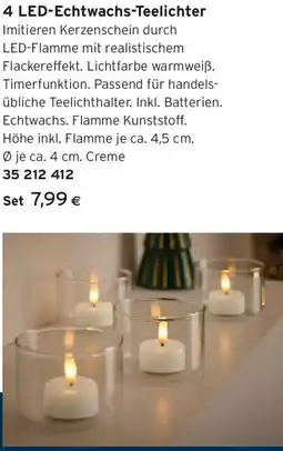 Tchibo Eduscho 4 LED-Echtwachs-Teelichter Angebot
