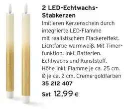 Tchibo Eduscho 2 LED-Echtwachs- Stabkerzen Angebot