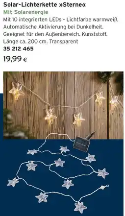 Tchibo Eduscho Solar-Lichterkette Sterne Angebot