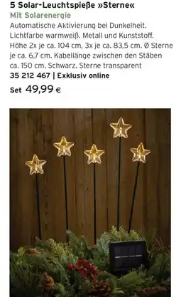 Tchibo Eduscho 5 Solar-Leuchtspieße Sterne Angebot