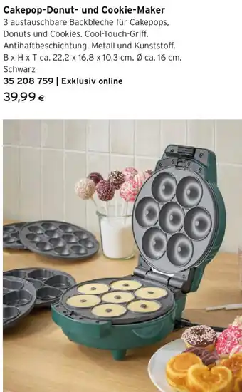 Tchibo Eduscho Cakepop-Donut- und Cookie-Maker Angebot