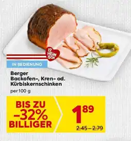 Billa Berger Backofen-, Kren-od. Kürbiskernschinken Angebot