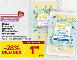 Billa BILLA immer gut Heumilch- Käsescheiben Angebot