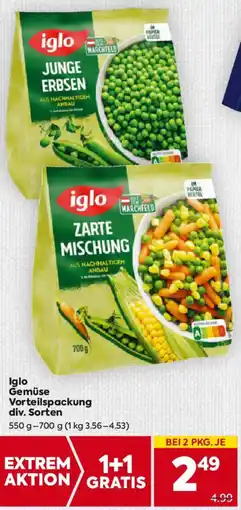 Billa Iglo Gemüse Vorteilspackung Angebot