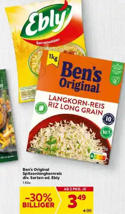 Billa Ben's Original Spitzenlangkornreis Angebot
