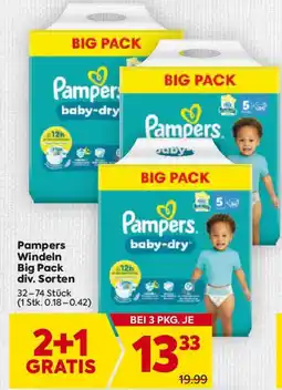 Billa Pampers Windeln Big Pack Angebot