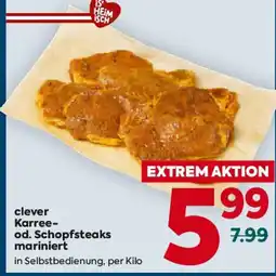 Billa clever Karree- od. Schopfsteaks mariniert Angebot