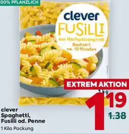 Billa clever Spaghetti, Fusilli od. Penne Angebot