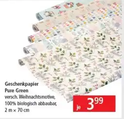 Pagro Diskont Geschenkpapier Pure Green Angebot