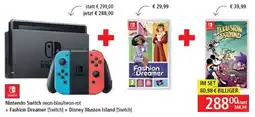 Pagro Diskont Nintendo Switch neon-blau/neon-rot + Fashion Dreamer [Switch] + Disney Illusion Island [Switch] Angebot