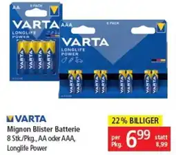 Pagro Diskont VARTA Mignon Blister Batterie Angebot