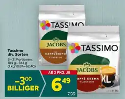 Billa Tassimo div. Sorten Angebot