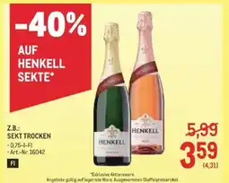 Metro HENKELL SEKTE Angebot