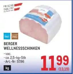 Metro Berger Wellnessschinken Angebot