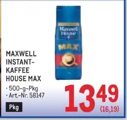 Metro MAXWELL INSTANT-KAFFEE HOUSE MAX Angebot