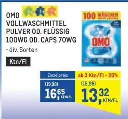 Metro OMO VOLLWASCHMITTEL PULVER OD. FLÜSSIG 100WG OD. CAPS 70WG Angebot