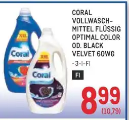Metro CORAL VOLLWASCHMITTEL FLÜSSIG OPTIMAL COLOR OD. BLACK VELVET 60WG Angebot