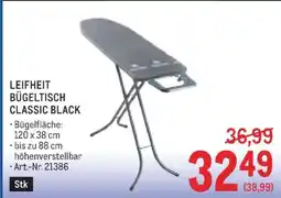 Metro LEIFHEIT BÜGELTISCH CLASSIC BLACK Angebot