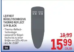 Metro LEIFHEIT BÜGELTISCHBEZUG THERMO REFLECT S/M BLACK Angebot