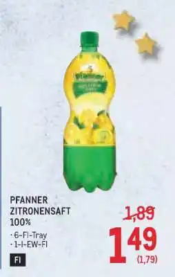 Metro PFANNER ZITRONENSAFT 100% Angebot