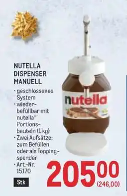 Metro NUTELLA DISPENSER MANUELL Angebot