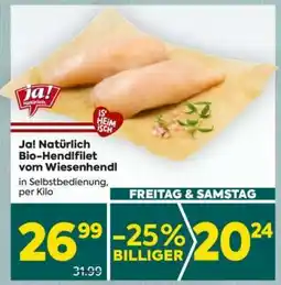 Billa Ja! Natürlich Bio-Hendlfilet vom Wiesenhendl Angebot
