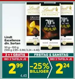 Billa Lindt Excellence div. Sorten Angebot