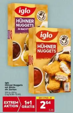 Billa Iglo Hühner Nuggets od. Sticks div. Sorten Angebot