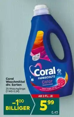 Billa Coral Waschmittel div. Sorten Angebot
