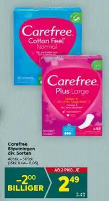 Billa Carefree Slipeinlagen div. Sorten Angebot