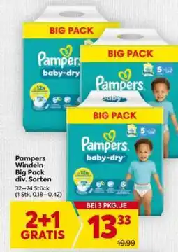 Billa Pampers Windeln Big Pack div. Sorten Angebot