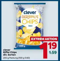 Billa clever Riffel Chips div. Sorten Angebot