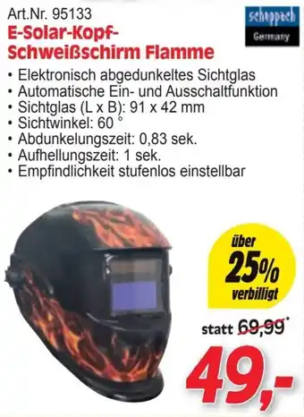 Zgonc E-Solar-Kopf- Schweißschirm Flamme Angebot