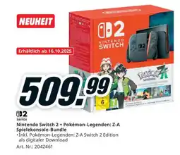 Media Markt Nintendo Switch 2 + Pokémon-Legenden: Z-A Spielekonsole-Bundle Angebot