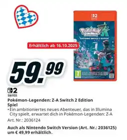 Media Markt Pokémon-Legenden: Z-A Switch 2 Edition Spiel Angebot