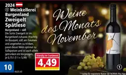Norma Weinkellerei Burgenland Zweigelt Spätlese Angebot