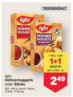 MPreis iglo Hühnernuggets oder Sticks Angebot