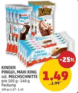 PENNY Kinder pingui maxi king od milchschnitte Angebot