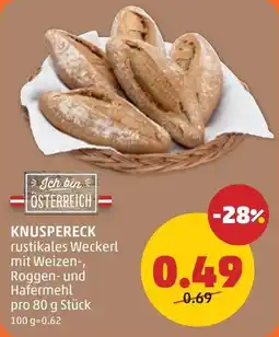 PENNY Knuspereck rustikales weckerl mit weizen-, roggen- und hafermehl Angebot
