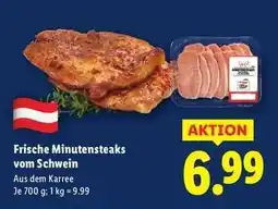 Lidl Frische Minutensteaks vom Schwein Angebot