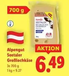 Lidl Alpengut Seetaler Großlochkäse Angebot