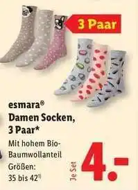 Lidl esmara Damen Socken, 3 Paar Angebot