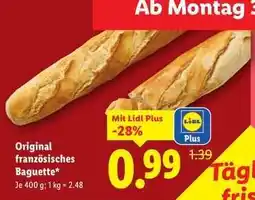 Lidl Original französisches Baguette Angebot
